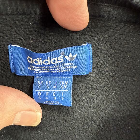 Adidas Sweatshirt Mens Small Crewneck Zip Hem Pullover Trefoil Graphic Athletic - Picture 4 of 10